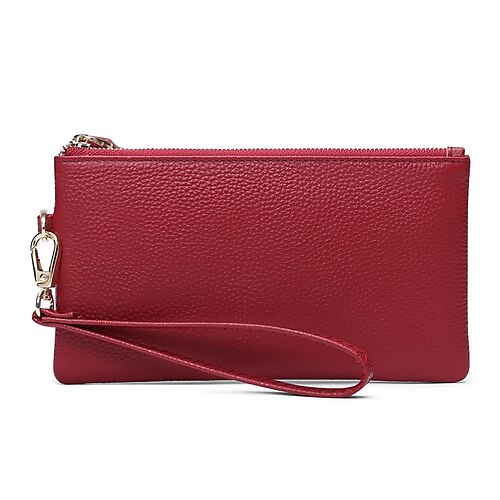 

Pochette en cuir véritable pour femme européenne et américaine simple première couche sac de téléphone portable en peau de vache rfid long portefeuille