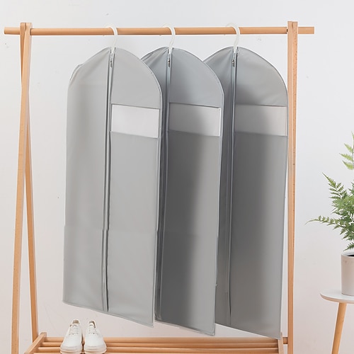 

2Pack Solid PEVA Thickened Translucent Window Suit Dust Cover Storage Clothes Dust Bag Suit Dust Cover