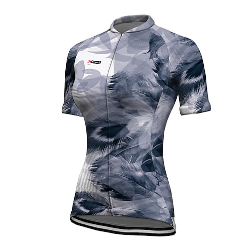 

21Grams Women's Cycling Jersey Short Sleeve Bike Top with 3 Rear Pockets Mountain Bike MTB Road Bike Cycling Breathable Quick Dry Moisture Wicking Reflective Strips Grey Feather Polyester Spandex