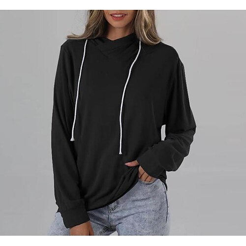 

Women's Pullover Hoodie Sweatshirt Plain Casual Weekend Active Streetwear Hoodies Sweatshirts Green Black Blue