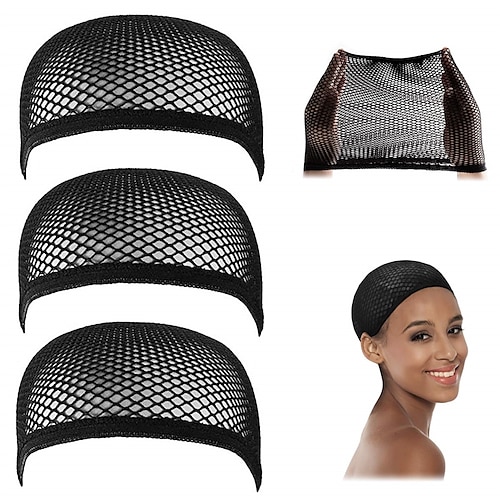 

Dreamlover Crochet Wig Caps Black Mesh Wig Caps for Wigs 3 Pack