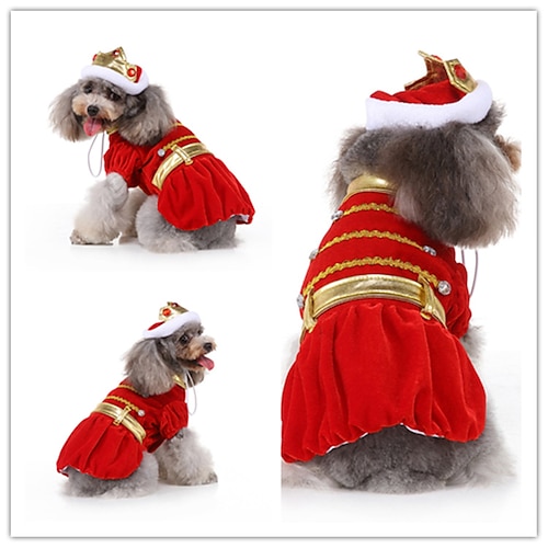 

Dog Festival Costume,Dog Cat Costume king Fashion Funny Festival Outdoor Dog Clothes Puppy Clothes Dog Outfits Breathable Red Costume for Girl and Boy Dog Polyster XL
