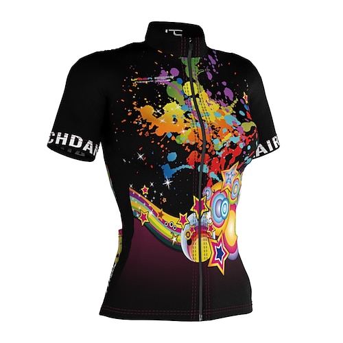 

21Grams Women's Cycling Jersey Short Sleeve Bike Top with 3 Rear Pockets Mountain Bike MTB Road Bike Cycling Breathable Quick Dry Moisture Wicking Black Graphic Patterned Spandex Polyester Sports