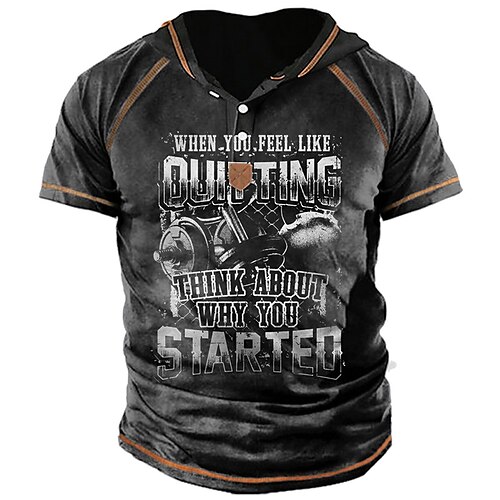 

Men's Unisex T shirt Tee 3D Print Graphic Prints Letter Hooded Street Daily Button-Down Print Short Sleeve Tops Designer Casual Big and Tall Papa T Shirts Black Army Green Brown / Summer / Summer