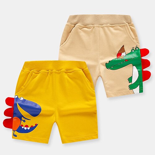 

Kids Boys Shorts Yellow Camel Dinosaur Spring Summer Active Sport 3-10 Years
