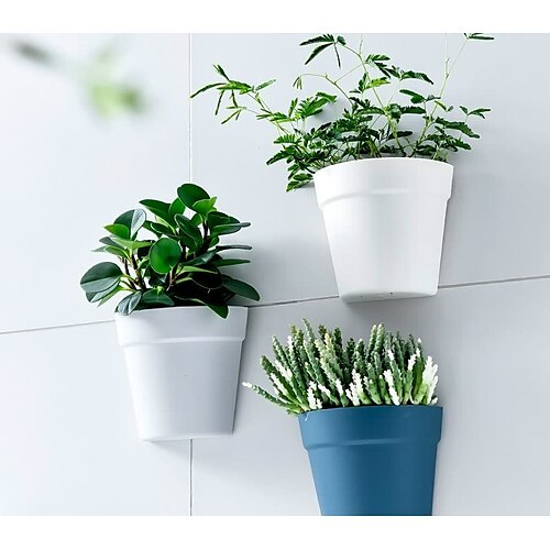 

Wall-mounted Plastic Potted Plant Flower Pot Semi-circular Balcony Indoor Bonsai Small Hydroponic Flower Pot