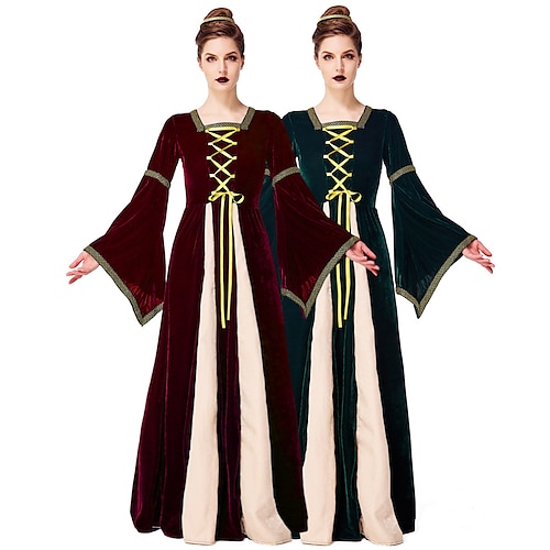 

Vintage Inspired Medieval Party Costume Women's Costume Vintage Cosplay Dress Long Sleeve Dress Halloween