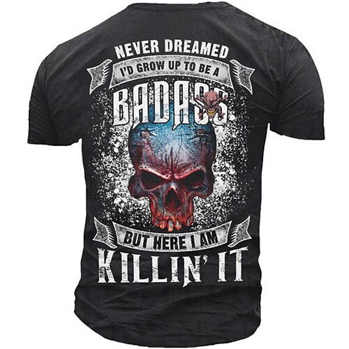 

Men's Unisex T shirt Tee 3D Print Graphic Prints Letter Crew Neck Street Daily Print Short Sleeve Tops Designer Casual Vintage Big and Tall Black / Summer / Summer