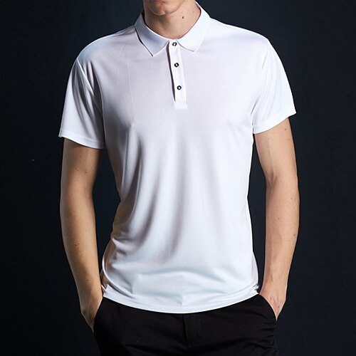 

Men's Collar Polo Shirt Golf Shirt Solid Color Turndown Blue Pink Red Gray White Street Daily Short Sleeve Button-Down Clothing Apparel Fashion Casual Comfortable / Beach