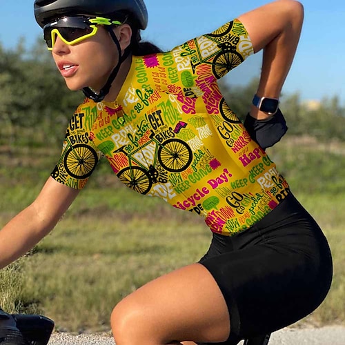 

21Grams Women's Short Sleeve Cycling Jersey With 3 Rear Pockets Summer Bicycle Riding Bike Top Breathable Quick Dry Moisture Spandex Polyester Dark Pink Light Green Blushing Pink Mountain Bike MTB