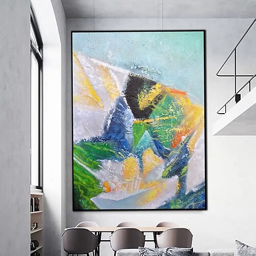 

Handmade Hand Painted Oil Painting Wall Colorful Modern Abstract Painting Home Decoration Decor Rolled Canvas No Frame Unstretched