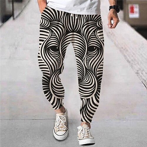 

Men's Joggers Trousers Beach Pants Drawstring Elastic Waist 3D Print Animal Abstract Graphic Prints Comfort Breathable Sports Outdoor Casual Daily Streetwear Designer Black Rainbow Micro-elastic