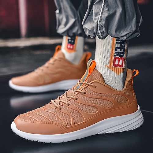 

Herren Basketball Schuhe Turnschuhe Casual Klassisch Outdoor Täglich Elastisches Gewebe Fliegendes Weben Schwarz Hellgrau Orange Frühling Sommer