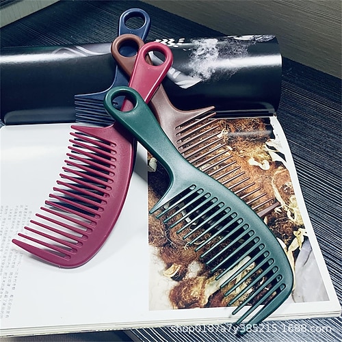 

Hair Comb Wet Detangling Wavy Curly Hair Large Thickened Wide-tooth Comb is Not Easy to Break Carry-on Comb Large-tooth Comb Female Student Korean Version
