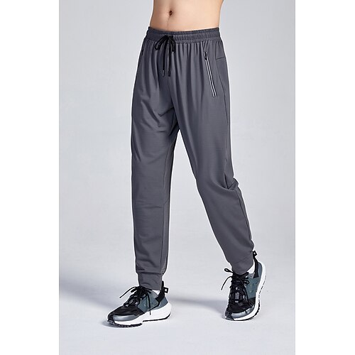 

Men's Joggers Sweatpants Drawstring Zipper Pocket Bottoms Athletic Athleisure Breathable Quick Dry Soft Fitness Gym Workout Running Sportswear Activewear Solid Colored Black Blue Grey