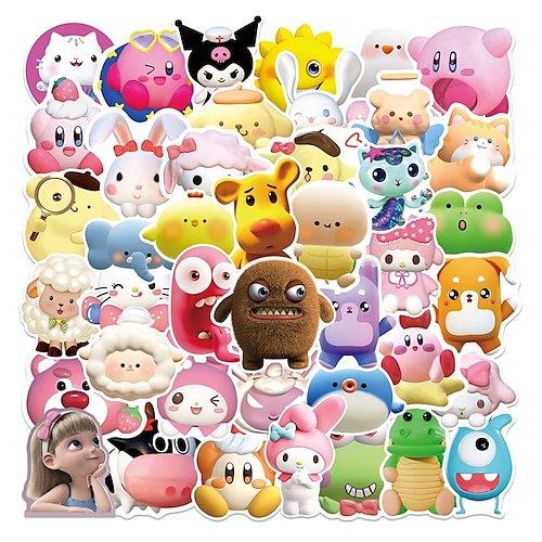 

50pcs Animal Stickers for Student Notebook Gifts Waterproof Self-adhesive Cartoon for Women Men Girls
