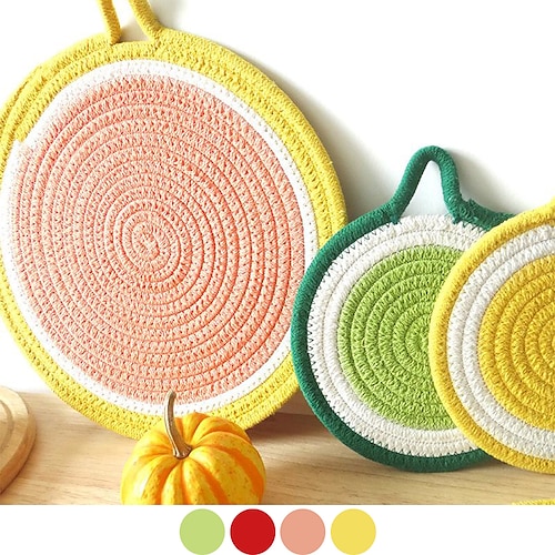 

Trivets for Hot Dishes,Kitchen Hot Pads for Countertops,Woven Wood Place Mats for Dining Table,Heat Resistant Holders