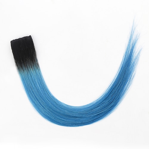 

Clip In Hair Extensions Remy Human Hair 1 PCS Pack Straight Black Blue Hair Extensions / Daily Wear