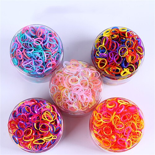 

1.5cm Small Color Rubber Band Small Red Book Explosion Style Children's Shape Head Rope One-time Strong Pull Continuous Hair Loop