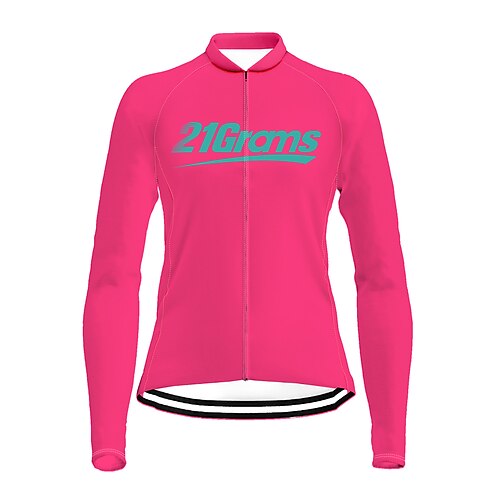 

21Grams Women's Cycling Jersey Long Sleeve Bike Top with 3 Rear Pockets Mountain Bike MTB Road Bike Cycling Breathable Quick Dry Moisture Wicking Rose Red Graphic Patterned Spandex Polyester Sports