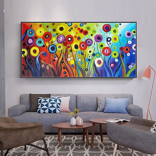 

Mintura Handmade Flowers Oil Paintings On Canvas Wall Art Decoration Modern Abstract Pictures For Home Decor Rolled Frameless Unstretched Painting
