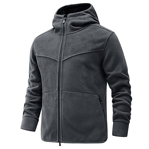 

Men's Winter Jacket Winter Coat Hoodied Jacket Warm Outdoor Daily Zipper Hoodie Casual Jacket Outerwear Solid Color Pocket Blue Army Green Gray / Spring / Fall / Long Sleeve