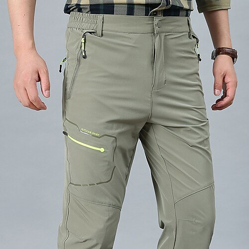 

Men's Cargo Pants Hiking Pants Trousers Work Pants Summer Outdoor Breathable Water Resistant Quick Dry Zipper Pocket Pants / Trousers Bottoms Elastic Waist ArmyGreen Black Hunting Camping / Hiking