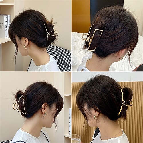 

Net Red Metal Hairpin Head Grabbing Clip After Bathing Korean Ins Shark Clip Elegant Temperament Hair Grabbing Head