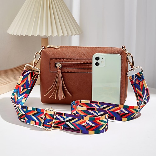 

Women's Sling Bags Crossbody Bag PU Leather Zipper Solid Color Shopping Daily White Black Pink Wine