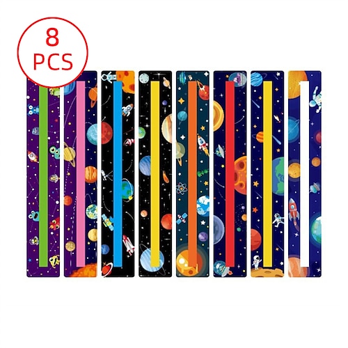 

8 pcs Plastic Bookmark Geometrical Space Creative Pagination Mark Plastic Aesthetic Bookmark for Student /