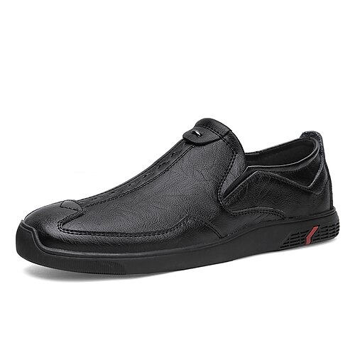 

Men's Loafers Slip-Ons Formal Shoes Business Party Evening Office Career PU Black Brown Striped Fall Summer