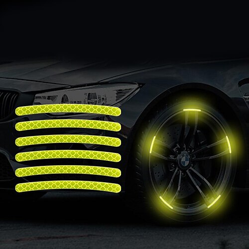 

20pcs Car wheel reflective sticker tire warning sticker green personality creative motorcycle electric vehicle silver sticker decoration
