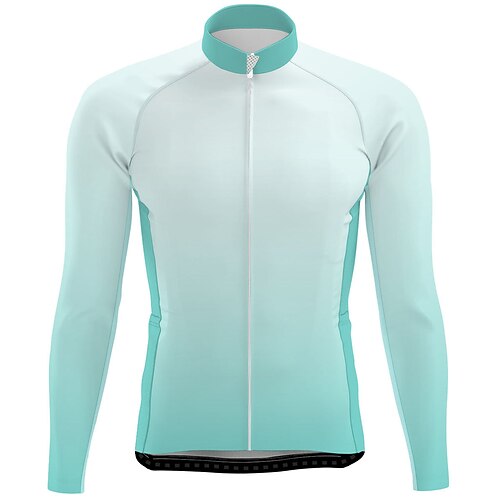 

21Grams Men's Cycling Jersey Long Sleeve Bike Top with 3 Rear Pockets Mountain Bike MTB Road Bike Cycling Breathable Quick Dry Moisture Wicking Reflective Strips Purple Rosy Pink Sky Blue Color Block