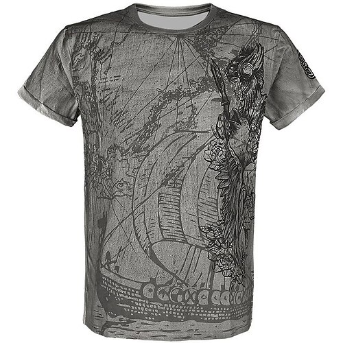 

Men's T shirt Tee 3D Print Graphic Patterned Crew Neck Daily Sports Print Short Sleeve Tops Basic Casual Classic Big and Tall Dark Gray / Summer