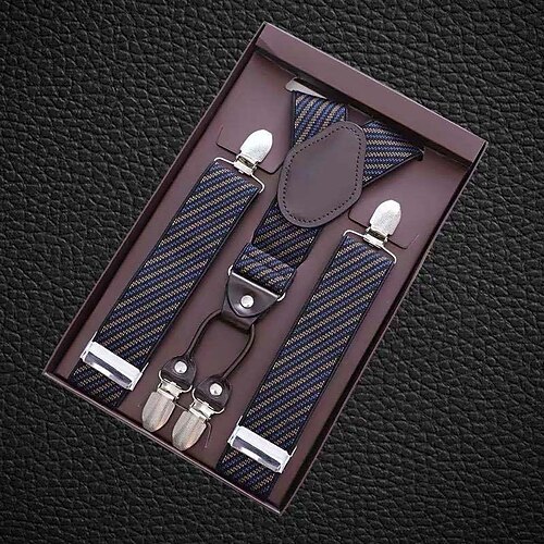 

elastic pants strap clip men's activity strap custom gift box school uniform four clip trousers adult suspender strap