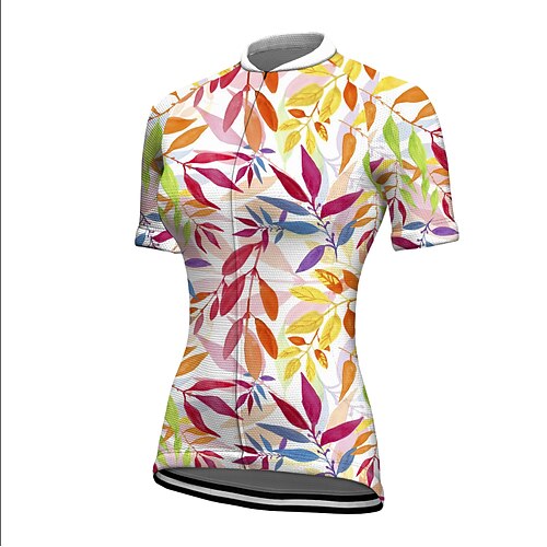 

21Grams Women's Cycling Jersey Short Sleeve Bike Jacket Tracksuit Jersey with 3 Rear Pockets Mountain Bike MTB Road Bike Cycling Breathable Quick Dry Reflective Strips White Graphic Patterned Animal