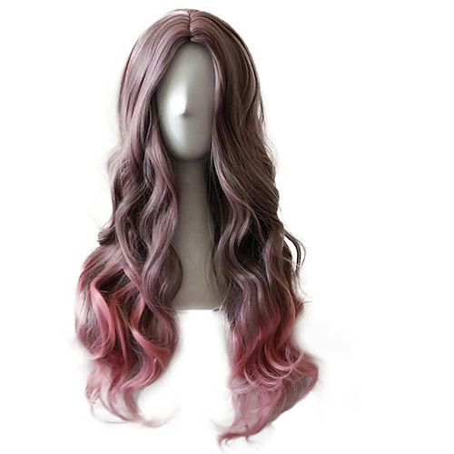 

Synthetic Wig Wavy Middle Part Machine Made Wig Long A1 Synthetic Hair Women's Soft Classic Easy to Carry Pink Purple Ombre / Daily Wear / Party / Evening