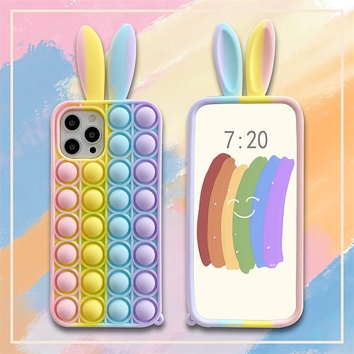 

Phone Case For Apple iPhone 12 mini 11 SE 2022 X XR XS Max 8 7 Push Pop Bubble Relive Stress Shockproof Cartoon Silicone