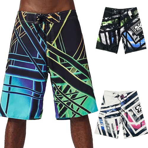 

Men's Swim Trunks Swim Shorts Quick Dry Board Shorts Bathing Suit with Pockets Drawstring Swimming Surfing Beach Water Sports Grid Pattern Summer