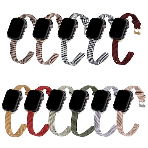 

1pc Smart Watch Band Compatible with Apple iWatch 38/40/41mm 42/44/45mm Fabric PU Leather Adjustable Elastic Classic Clasp Sport Band for iWatch Smartwatch Strap Wristband for Series 7 / SE