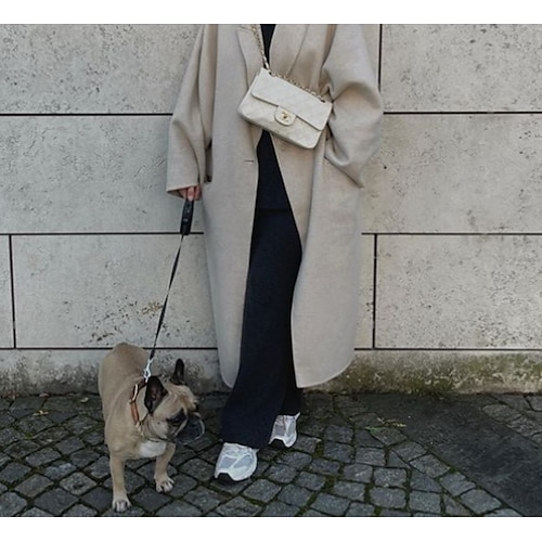 

Women's Coat Long Stylish Coat Beige Active Daily Fall Open Front Lapel Regular Fit S M L XL 2XL 3XL