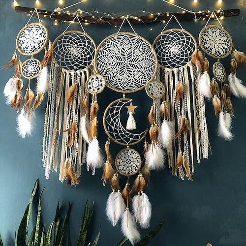 

foreign trade indian dream catcher pendant wind chime feather pendant indoor tassel wall hanging homestay decoration shooting