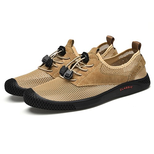 

Men's Sandals Oxfords Casual Classic Daily Office Career Elastic Fabric Tissage Volant Black Khaki Gray Spring Summer