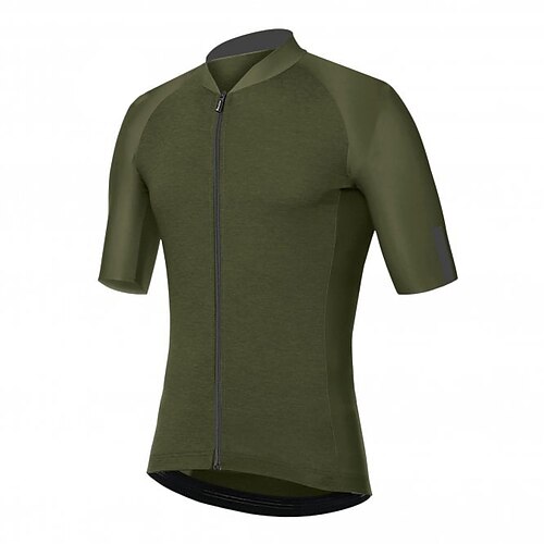 

21Grams Men's Cycling Jersey Short Sleeve Bike Top with 3 Rear Pockets Mountain Bike MTB Road Bike Cycling Breathable Quick Dry Moisture Wicking Reflective Strips Army Green Polyester Spandex Sports