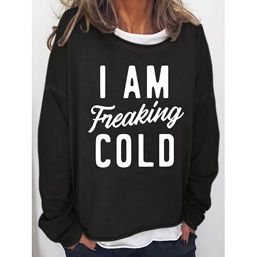 

Women's Pullover Letter Print Casual Daily Hot Stamping Basic Casual Hoodies Sweatshirts Black Gray Khaki