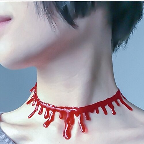 

Blood Sangue Necklace Chocker Women's Funny Halloween Festival / Holiday Plastics Dark Red Women's Easy Carnival Costumes