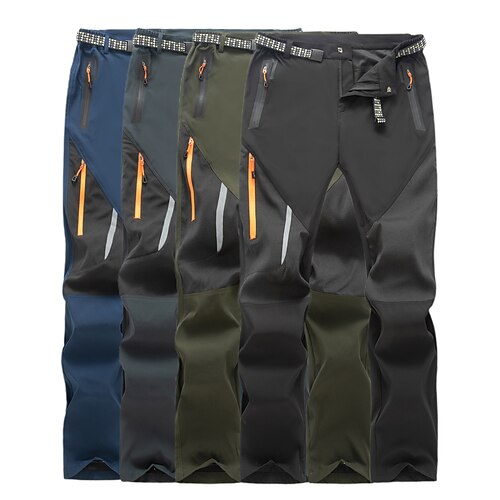 

Men's Hiking Pants Trousers Summer Outdoor Breathable Water Resistant Quick Dry Lightweight Pants / Trousers Bottoms Elastic Waist Zipper Pocket Black Army Green Spandex Hunting Fishing Climbing S M