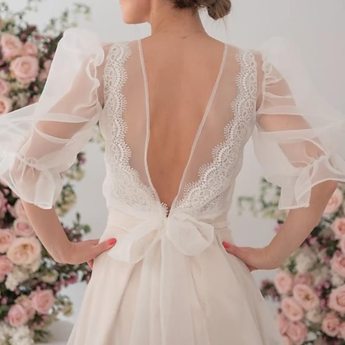 

Stole da donna Bolero Stole da sposa Voiles & Strati Nuziale Manica lunga Manica a sbuffo Organza Stole da matrimonio Con Con balze Per Matrimonio Per tutte le stagioni