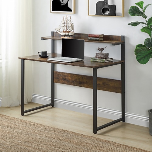 

Home Office Computer Desk with Storage Shelves Morden Simple Style Study Table with hutch(Tiger)