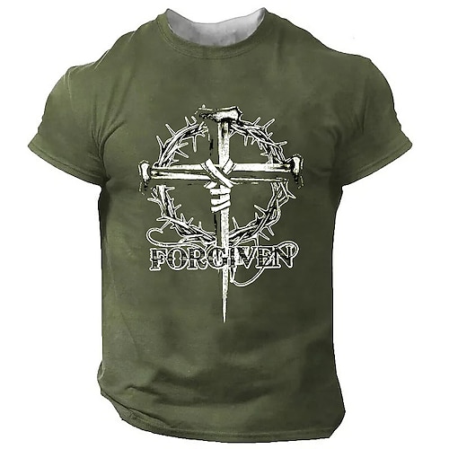 

Homme T shirt Tee Graphic Lettre Col Ras du Cou Vert Jaune Gris Noir Casual du quotidien Manches Courtes Vêtement Tenue Frais Casual